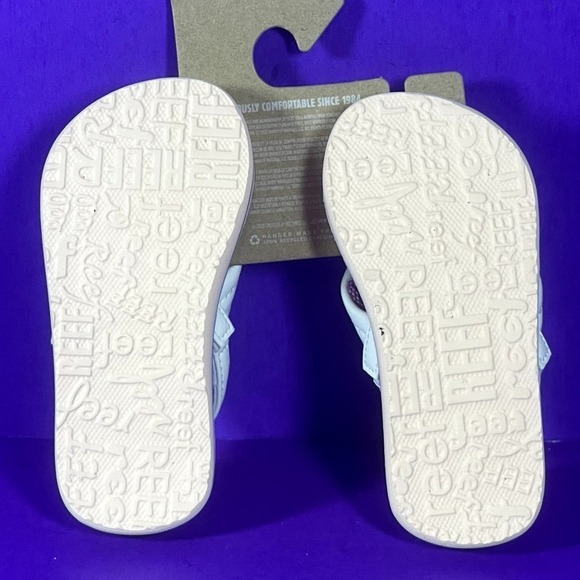 REEF Toddler Girls White/ Pink White Ahi Slingback Sandals Shoe Size 3/4-NEW - Picture 6 of 6